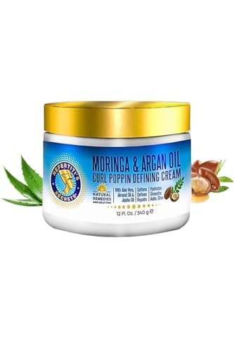 Nefertiti's Secrets Moringa Oil Curl Defining Cream, Sulfate & Silicone-Free, Styling Solution For Beautifully Textured Hair, Frizz Control, Long Lasting Defination, Hair Moisturizer - 12 Oz / 356 ml