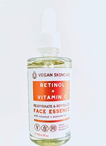 Vegan Skincare Retinol & Vitamin C with Coconut and Essential Oil, 59 ml/2 fl oz Vegan/Gluten Free/Paraben Free NO Box