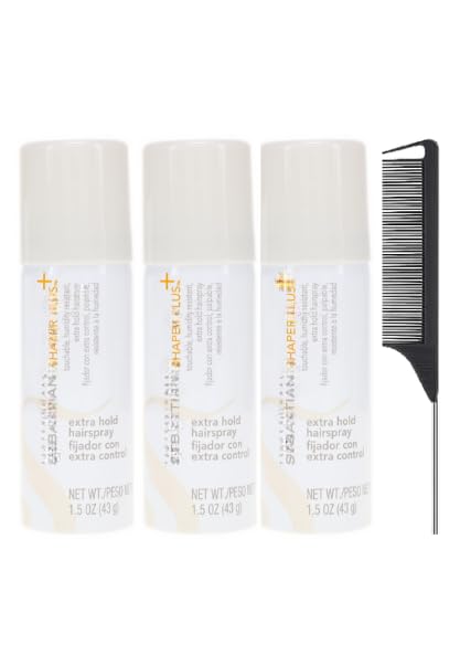 Shaper Plus - Extra Hold Hairspray - 1.5 Oz- And Black Steel Comb Pack Of 3