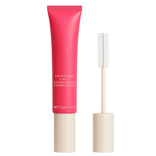 Hair Cactus Fruit 3-in-1 Hair Styling Cream & Flyaway Taming Wand Sleek Finish, Frizz Control, Edge Smoothing & Hair Shine | Natural Oils Formula | Lightweight, Non-Greasy, Travel Size Styling Stick