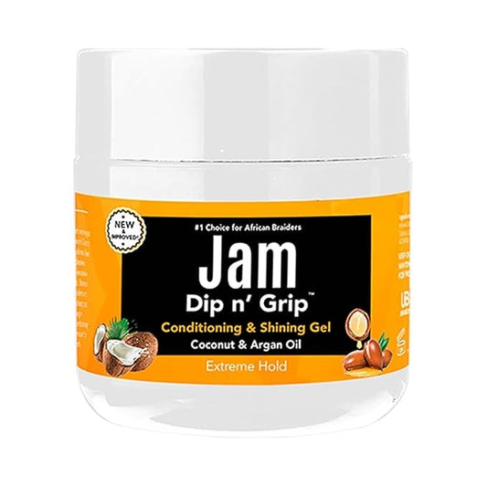 Jam Coconut & Argan Oil Extreme Hold Gel (4oz) | Frizz Control & Shine for All Hair Types