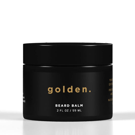 Golden Grooming Beard Balm | Unique Masculine Scent | Shea Butter for Beard Growth | Tames, Moisturizes & Styles (2 oz, Fresh Scent)
