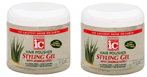 FANTASIA High Potency IC Hair Polisher Styling Gel, with Sparkle Lites, 16 oz (Pack of 2)