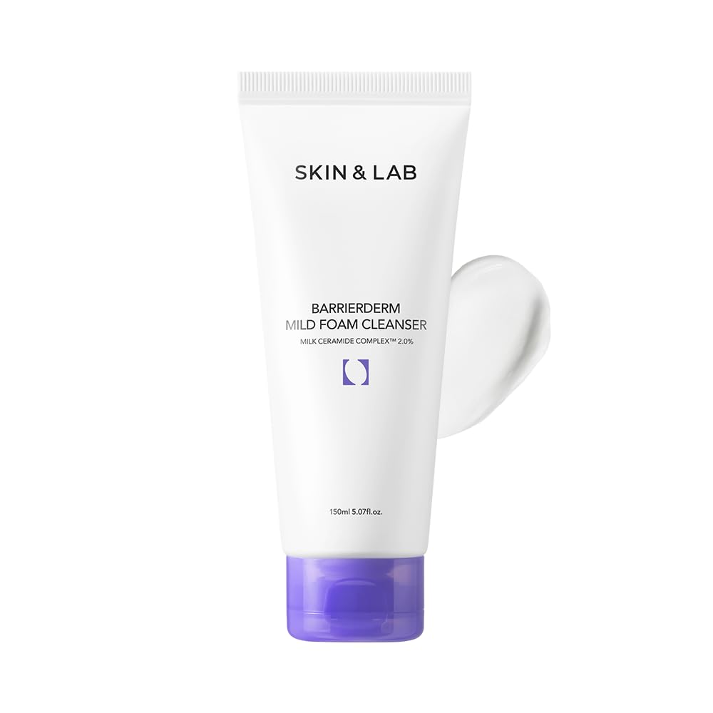 [SKIN&LAB] Barrierderm Mild Foam Cleanser | Contains Milk Ceramide Complex | Gentle Daill Cleanser Face Wash | For All Skin Types | 5.07 fl.oz.