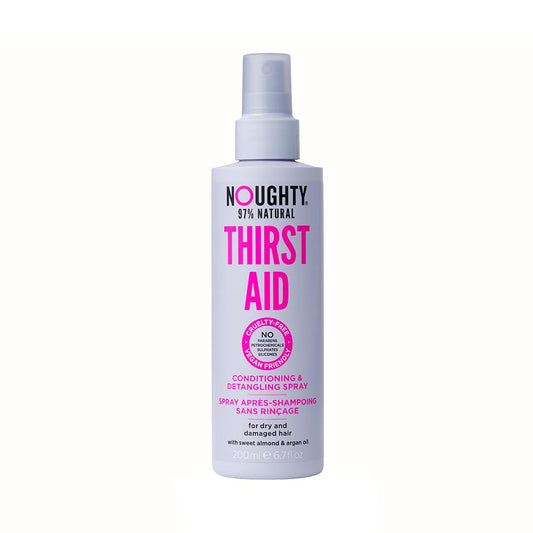 Noughty 97% Natural Thirst Aid Conditioning and Detangling Spray, Leave In Hair Detangler Treatment for Dry and Damaged Hair, with Sweet Almond Oil, Sulphate Free Vegan Haircare 200ml