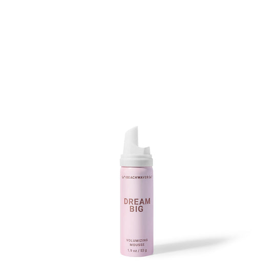 Beachwaver Dream Big Volumizing Mousse - Travel Size (1.9 Oz) | Lightweight, Flexible Vegan Mousse for Volume & Hold | Add Fullness to Damp or Dry Hair | Polynesian Pink Sugar Fragrance