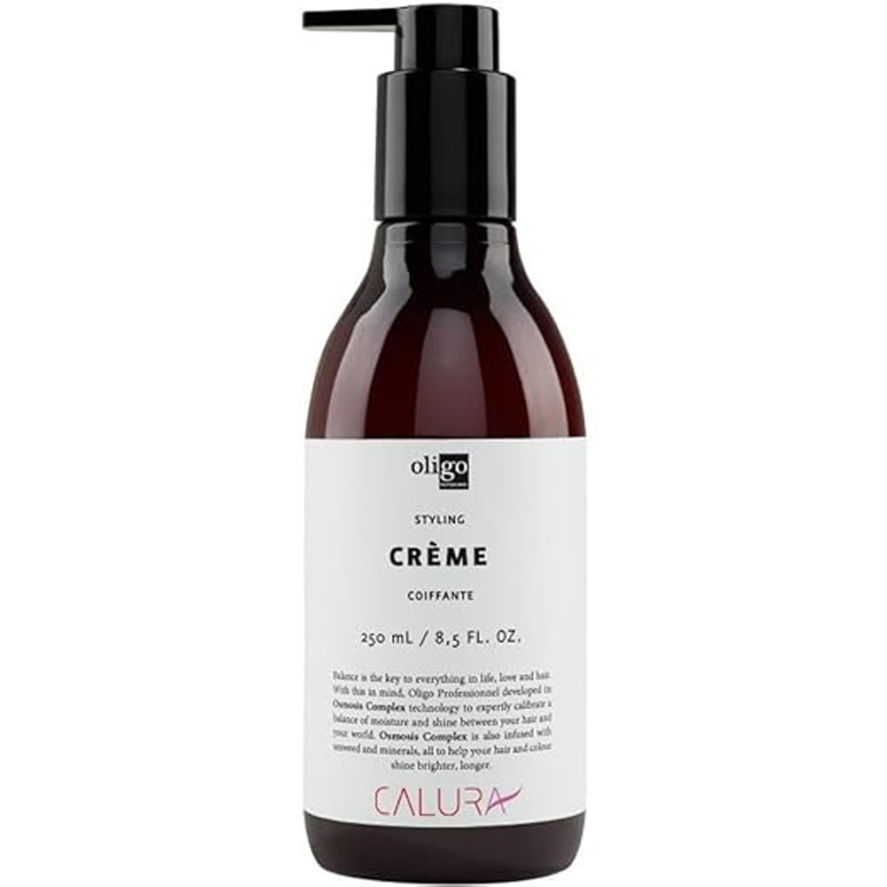 Oligo Professionnel - Calura Styling Creme - Moisturizing hair cream with frizz control - Great for blowouts - Hydrating formula for curly and straight hair - Paraben and Sulfate Free - 8.5oz