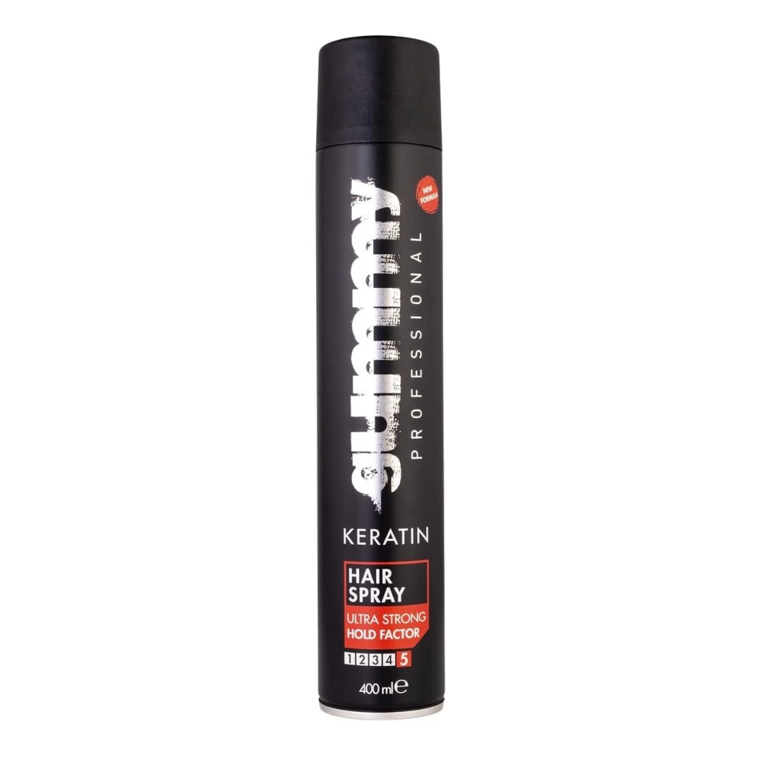 Gummy Keratin Ultra Strong Hold Factor Hair Styling Spray 13.53 fl.oz - 5 Level Hold Rate, 400 ml