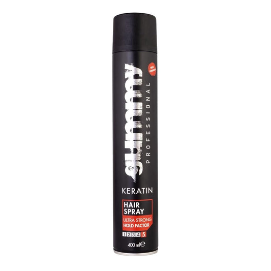 Gummy Keratin Ultra Strong Hold Factor Hair Styling Spray 13.53 fl.oz - 5 Level Hold Rate, 400 ml