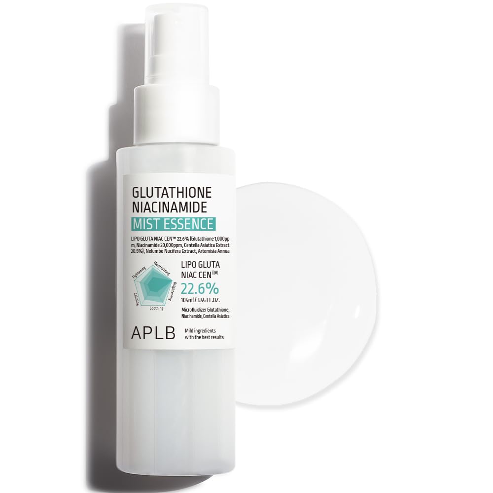 APLB Glutathione Niacinamide Mist Essence | LIPO GLUTA NIAC CENª 22.6% 3.55 FL.OZ/Korean Skincare, Replenishing moisture, Revitalize for gentle and improve skin texture through Niacinamide