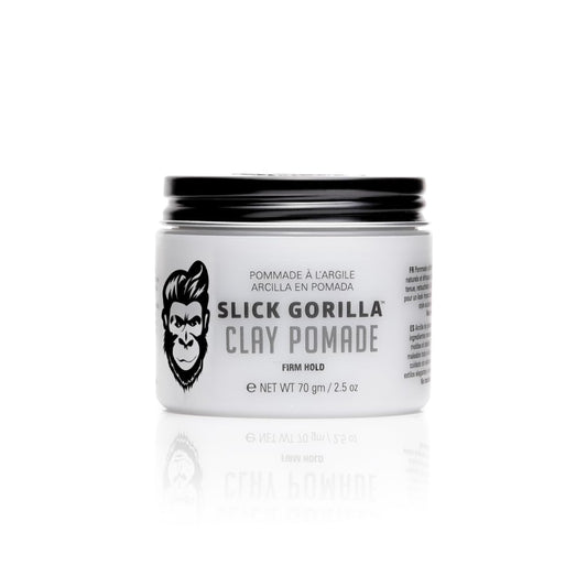 Slick Gorilla Clay Pomade for Men | 2.5 oz (75 ml) | Firm Hold Hair Clay with Natural Matte Finish | Non-Greasy Men's Hair Pomade for Textured, Wavy & Thick Hair | Easy to Wash, No Flakes