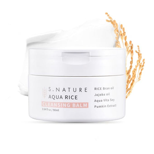 AQUA RICE CLEANSING BALM | Korean Makeup Remover, Vegan, Facial Cleanser and Cleansing Balm, Rice water & Rice Bran Oil Based For All Skin Types (90ml / 3.04 fl oz)