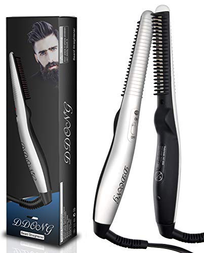 Quick Electric Heated Beard Straightener, Travel Portable Styling Iron for Men