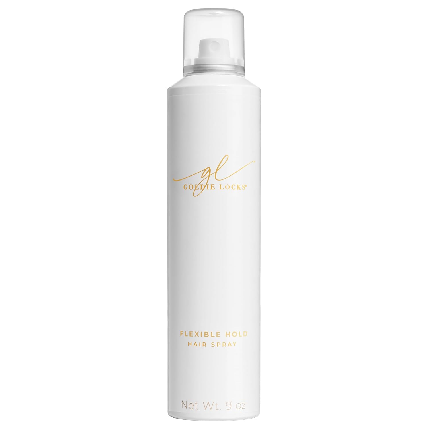 Goldie Locks Flexible Hold Hair Spray, Brushable Finish, Humidity Resistant, Lightweight for Volume & Styling Control, Non-Sticky, Provides All-Day Hold, Safe for All Hair Types & Extensions, 9 oz