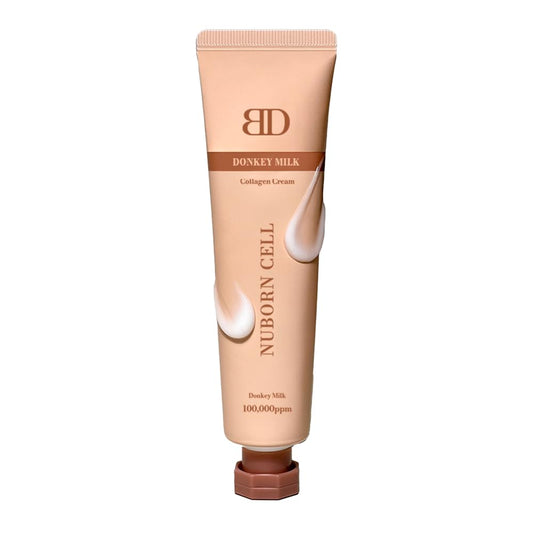 Nuborn Cell Donkey Milk Collagen Cream | Instant glow with 10% Donkey Milk | Type 1 Collagen for Visibly Smooth and Dewy Skin | All Skin Types 65ml
