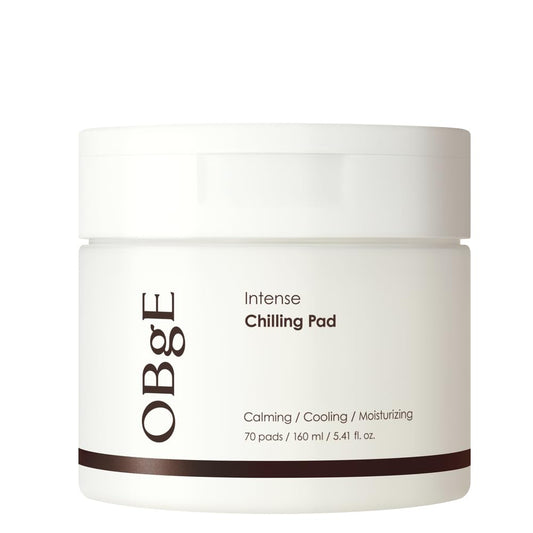 OBgE Intense Chilling Pad (70 count) - Toner Pads for Men. Soothe, Hydrate & Cool, Daily Skincare. Vegan Cotton with Rosemary Extract 78%, Herbs, LHA, PHA.
