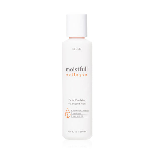 Etude Moistfull Collagen Facial Emulsion, Face Moisturizer, Super Collagen Water, Lupinus Albus Protein, Soft Milk Type Texture, Human Skin Patch Test Completed, Korean Skin Care, Beauty (6.08 Fl Oz)