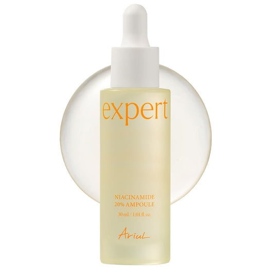 Ariul Expert Niacinamide 20% Ampoule 20% Niacinamide Serum for Even Skin Tone, Moisturizing & Skin Texture, Enriched with Panthenol & Zinc PCA, Vegan Formula, Korean Skin Care, 30ml / 1.01 fl. oz