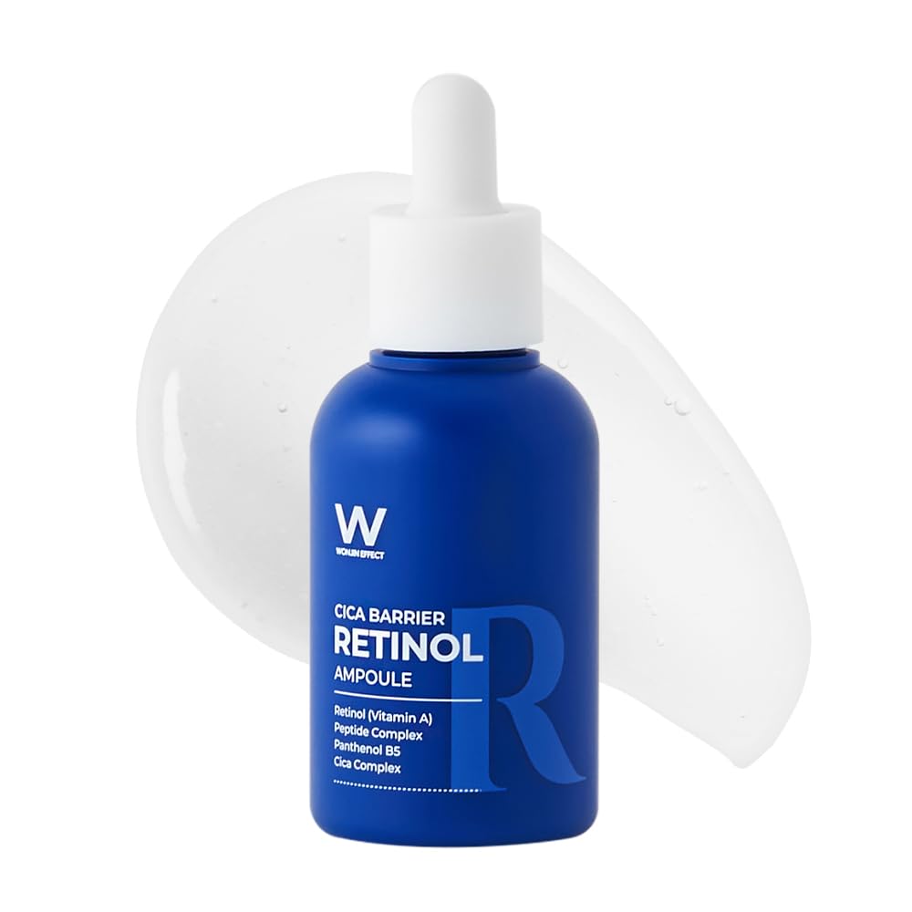 CICA BARRIER RETINOL AMPOULE 1.76 fl Oz, Facial Serum, Retinol Vitamin A, Peptides, Wrinkle Care, Skin Barrier, Soothing, Panthenol Vitamin B5, K-Beauty