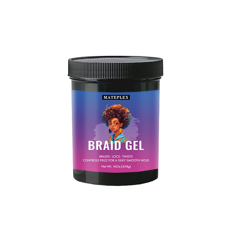 Strong Hold Hair Styling Gel for Braid, Twist & Locs Hair Styling Wax for Tames Frizz & Edge Control, Non-greasy and Smoother for Hair(16 oz, 454g)