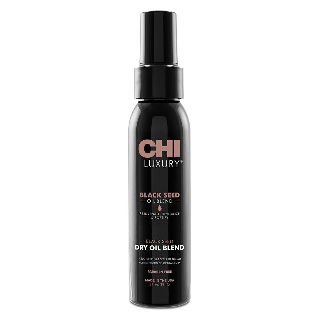 CHI Luxury Black Seed Oil Blend Dry Oil, Revitalizing & Nourishing Hair Oil, Creates Smooth & Shiny Hair, Sulfate, Paraben, & Cruelty-Free, 3 Oz