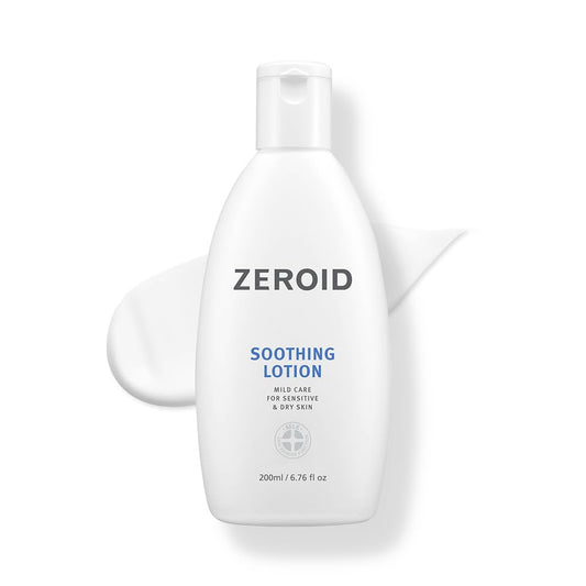 ZEROID | Soothing Lotion | Moisturizer for Sensitive Skin | Skin Barrier Repair | Face & Body Lotion for Soothing & Calming | Lotion for Extremely Dry Skin | Korean Skin Care | 6.76 fl oz (200ml)