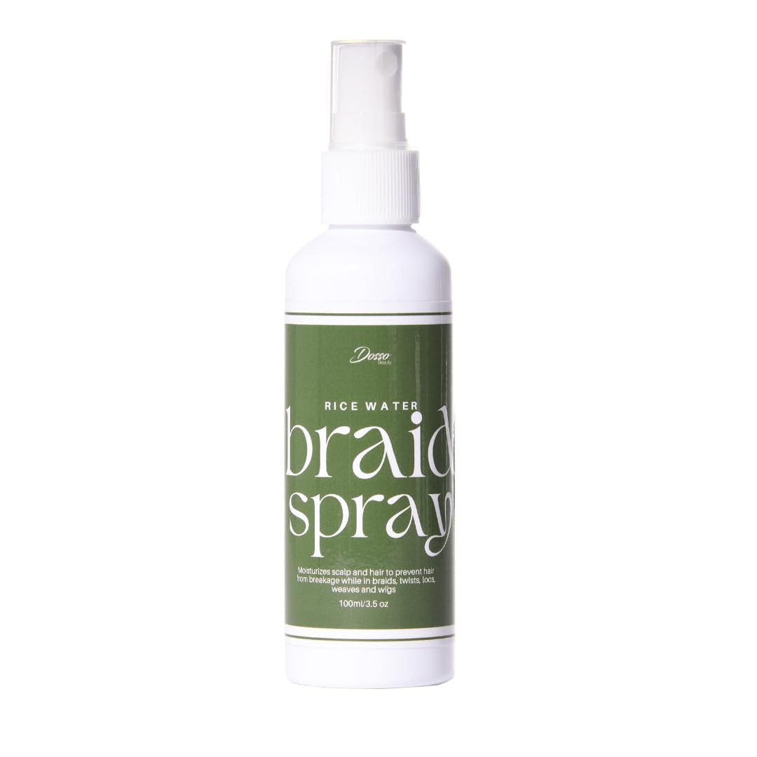 Rice Water Braid Spray, Spray Moisturizer for Box Braids, Twists & Locs, Prevent Breakage & Moisturizes Scalp, 100 ml, 3.5 oz
