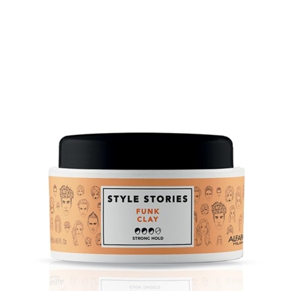 ALFAPARF MILANO Style Stories Funk Clay - Strong Hold Hair Sculpting Paste - Matte Finish Styling Clay - Long Lasting, All Day Hold - Professional Salon Quality - 4.16 oz.