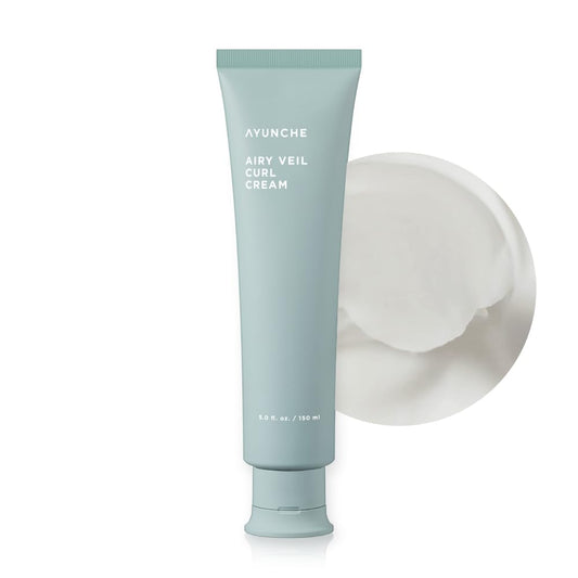 Airy Veil Hair Curl Cream 5.07 fl oz (150ml) | Healthy Curl Cream for Natural Wavy Hair | Anti-Frizz, Heat Protection and Light Finish | Korean Salon Brand…