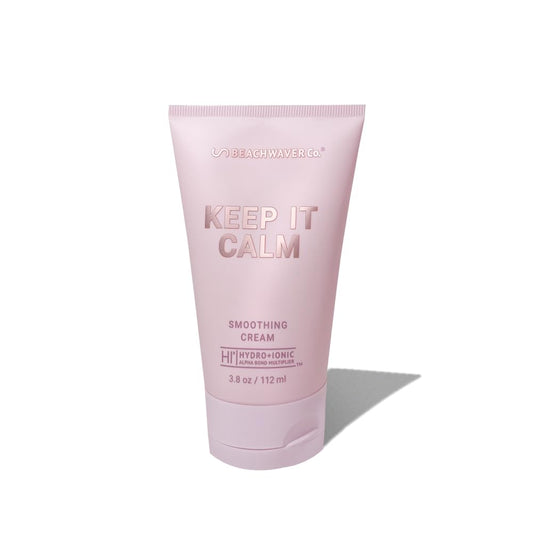Beachwaver Keep It Calm Smoothing Cream - Full Size (3.8 Oz) | Styling Cream for Smooth, Sleek Hair | Anti-Frizz Flyaway Tamer w/HiX Vegan Bond Multipliers | Polynesian Pink Sugar