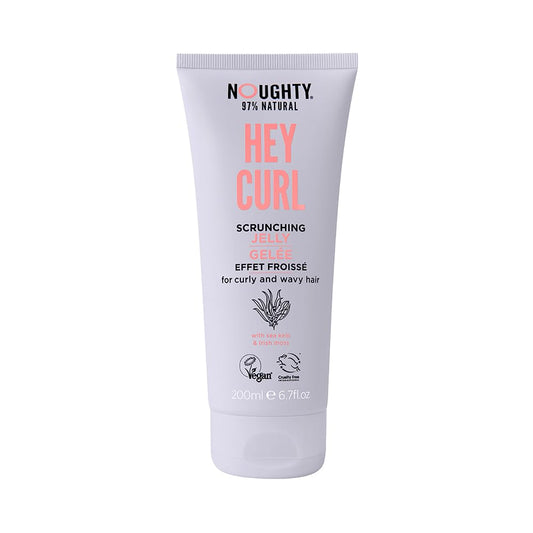 Noughty 97% Natural Hey Curl Scrunching Jelly, Hydrating Frizz Control Formula for Curly and Wavy Hair with Sea Kelp and Irish Moss, Sulphate Free Vegan Haircare 200ml