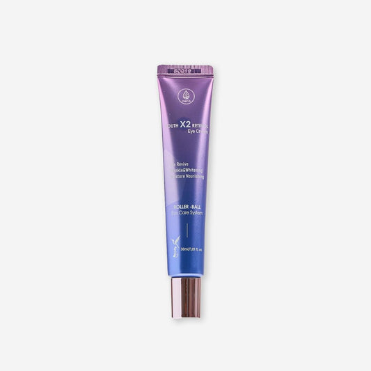 Youth X2 Eye Cream Korean Skincare with Peptides & Cooling Triple Roller for Hydrated, Refreshed Eyes 30ml / 1.01 fl oz