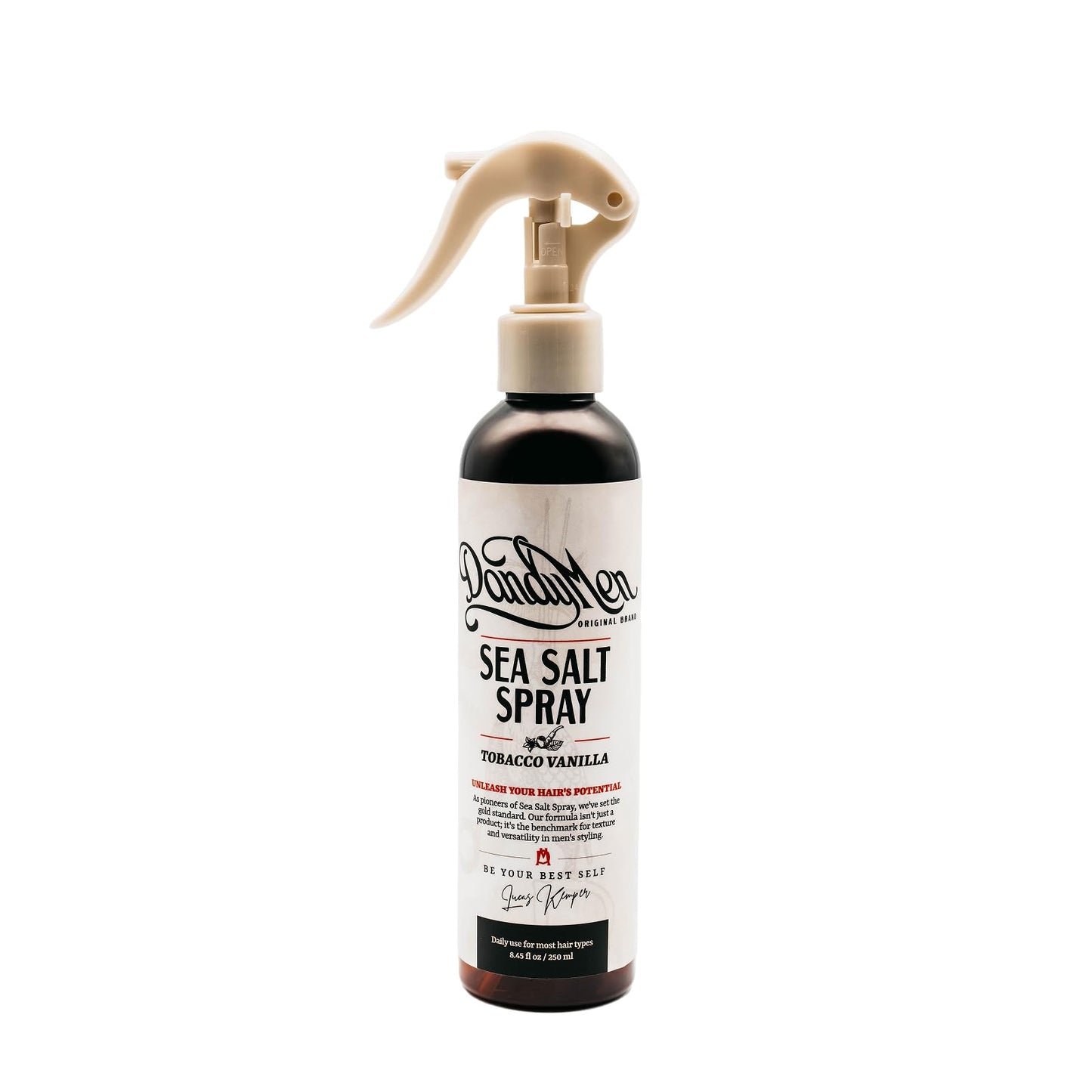 Sea Salt Spray Lightweight Texture, Volume, and Flexible Hold with Epsom Salt & Pro-Vitamin B5 (8.45 oz, Tobacco Vanilla)