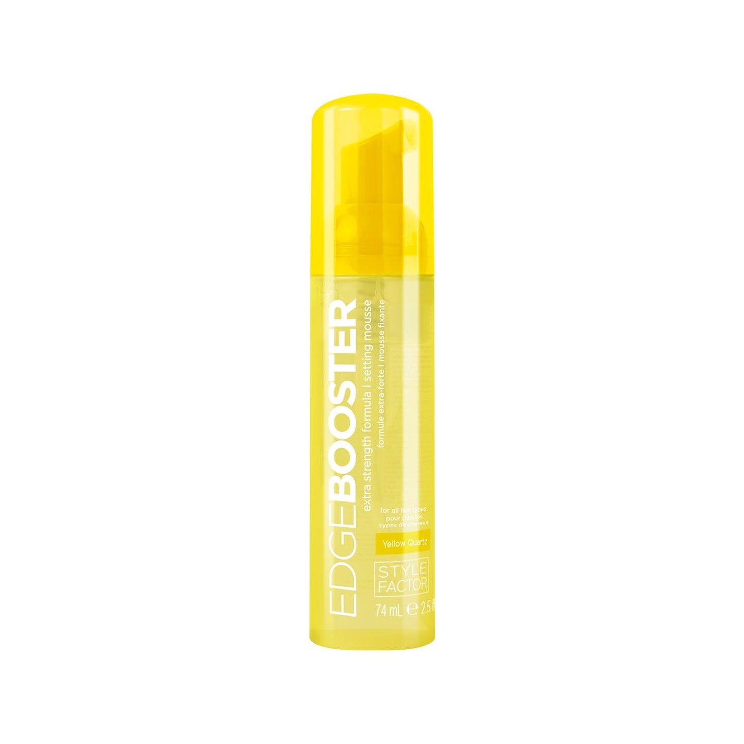 EDGE BOOSTER Extra Strength Setting Mousse Frizz Control, Extra Volume, and Conditioning 2.5oz Yellow Quartz Mousse for Curly Hair