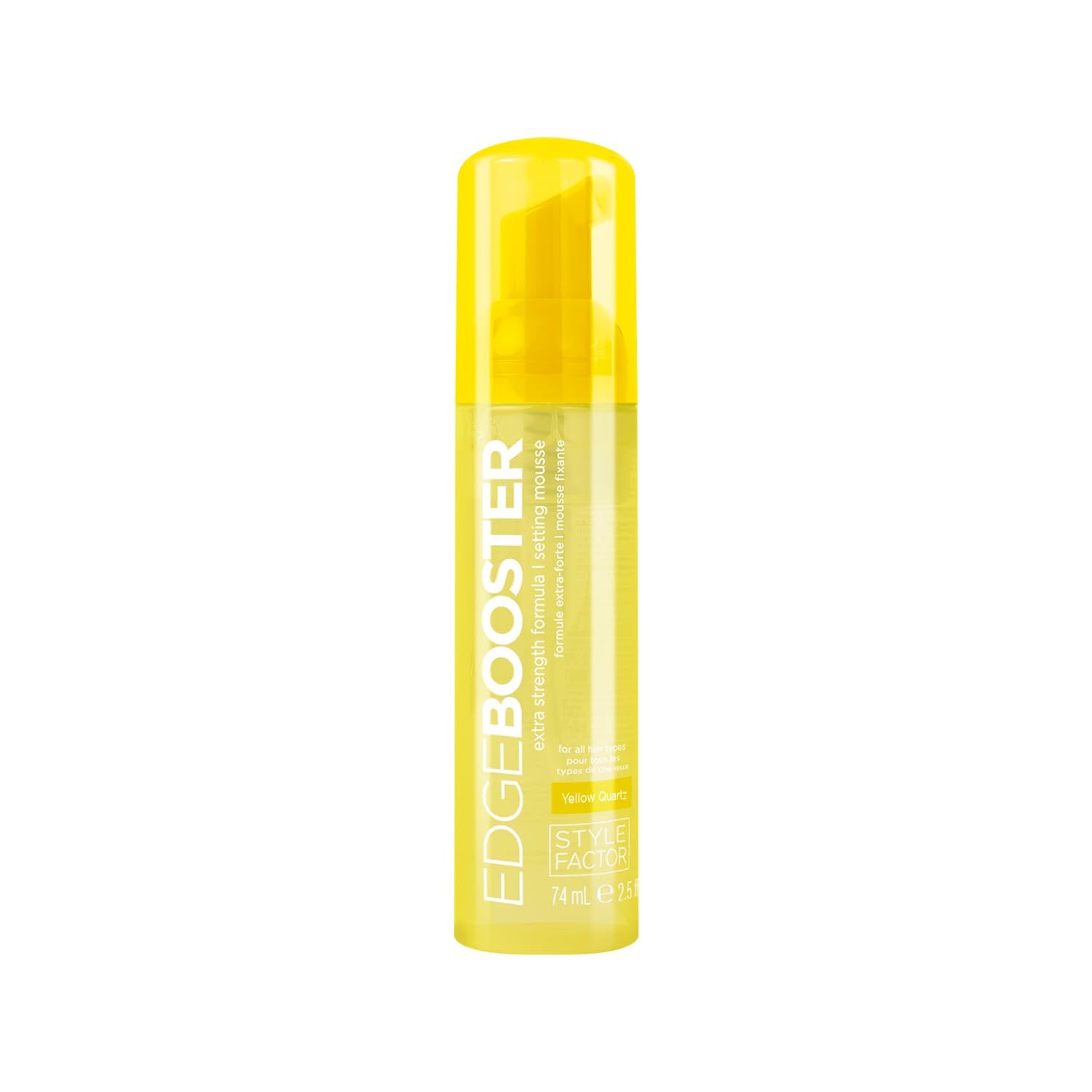 EDGE BOOSTER Extra Strength Setting Mousse Frizz Control, Extra Volume, and Conditioning 2.5oz Yellow Quartz Mousse for Curly Hair
