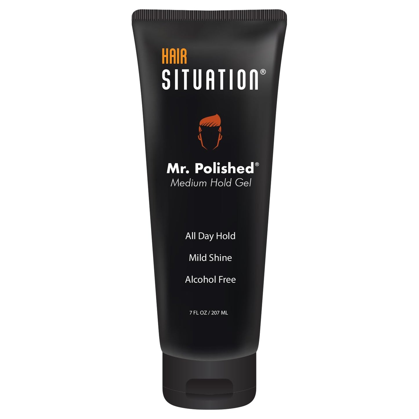 Mr. Polished Hair Styling Gel Men's Medium Hold, Made With Vitamins to Strengthen and Volumize Hair, Alcohol-Free, Anti-Frizz, No-Flaking, All Day Hold, Low Shine, for All Hair 7 Fl Oz