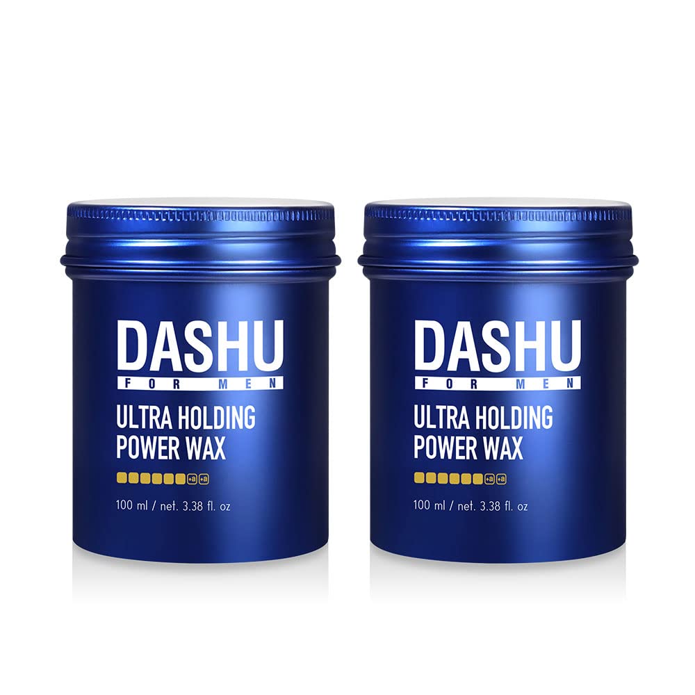 DASHU Ultra Holding Power Hair Wax - Long Lasting Hold, High Hold, No Shine, Easy to Wash, Edge Control (Pack of 2)