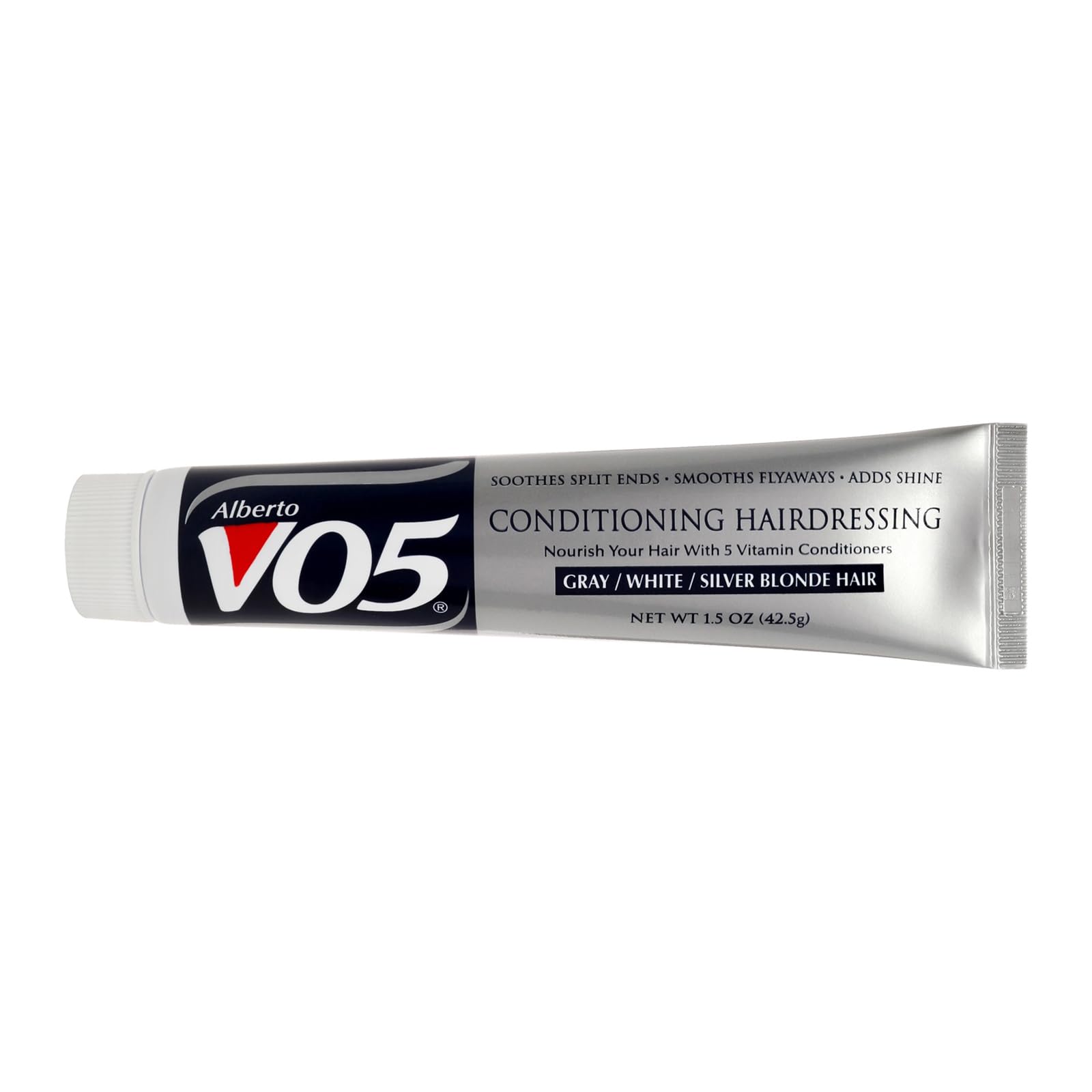 ALBERTO VO5 Conditioning Hairdressing for Grey White Silver Blonde Hair - Hair Conditioner Styling Product - Smooths Frizz - Brightens Color - 1.5 oz