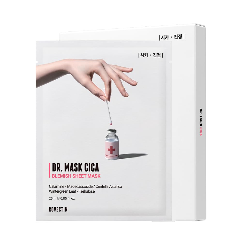 ROVECTIN] Dr. Mask CICA (5 ea.) - Soothing and Hydrating Facial Mask Sheet with Calamine and Madecassoside