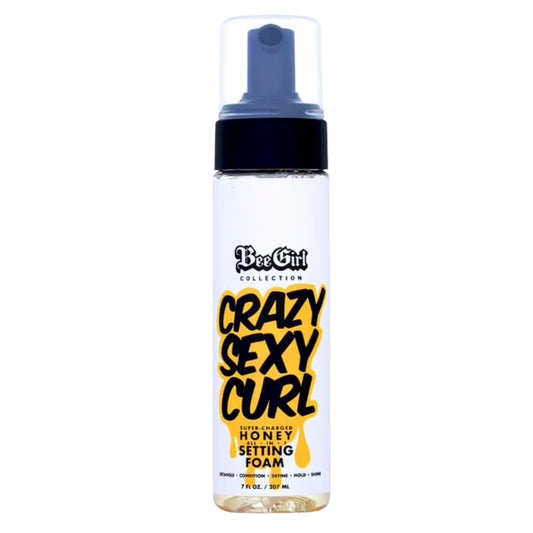 Bee Girl Crazy-Sexy-Curl Honey Setting Foam, 7 oz, Moisturizing Hair Treatment for Frizzy Hair pack of 1