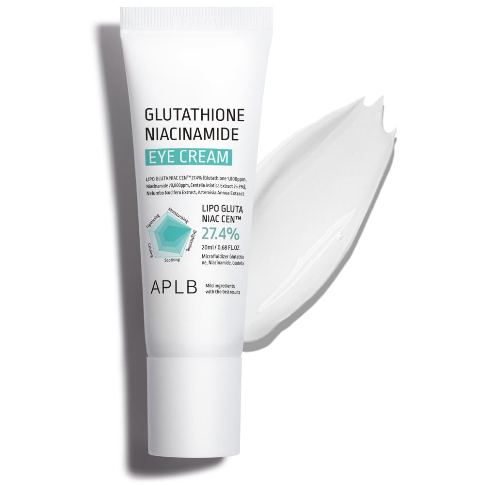 APLB Glutathione Niacinamide Eye Cream | LIPO GLUTA NIAC CENª 27.4% 0.68 FL.OZ/Korean Skincare, Eye cream for dark circles and puffiness, Improve elasticity & provide moisture around eye region