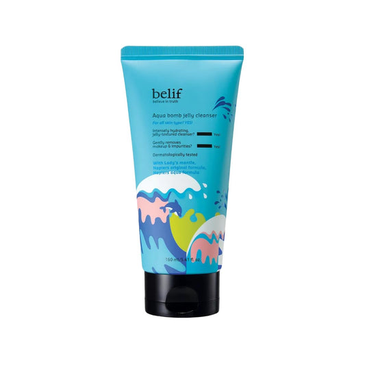 belif Jelly Hydrating Deep Cleanser Low pH Mild & Gentle Gel-to-Foam Face Wash for Daily Deep Pore Cleansing, Hydrating and Refreshing for All Skin Types, Korean Skincare, 5.41 fl.oz
