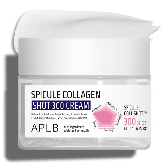 APLB Spicule Collagen Shot 300 Cream | SPICULE COLL SHOTª 300 1.86 FL.OZ/Korean Skincare, Gentle Exfoliation, Elasticity Care, Long lasting hydration, Revitalize for gentle and improve skin texture