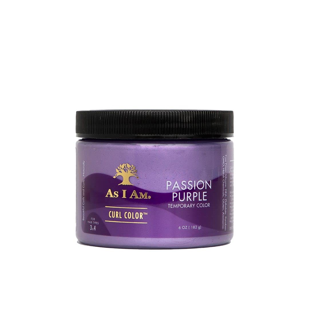 AS I AM Curl Color - Passion Purple - 6 oz - Color & Curling Gel - Temporary - Medium Hold - Vegan & Cruelty Free