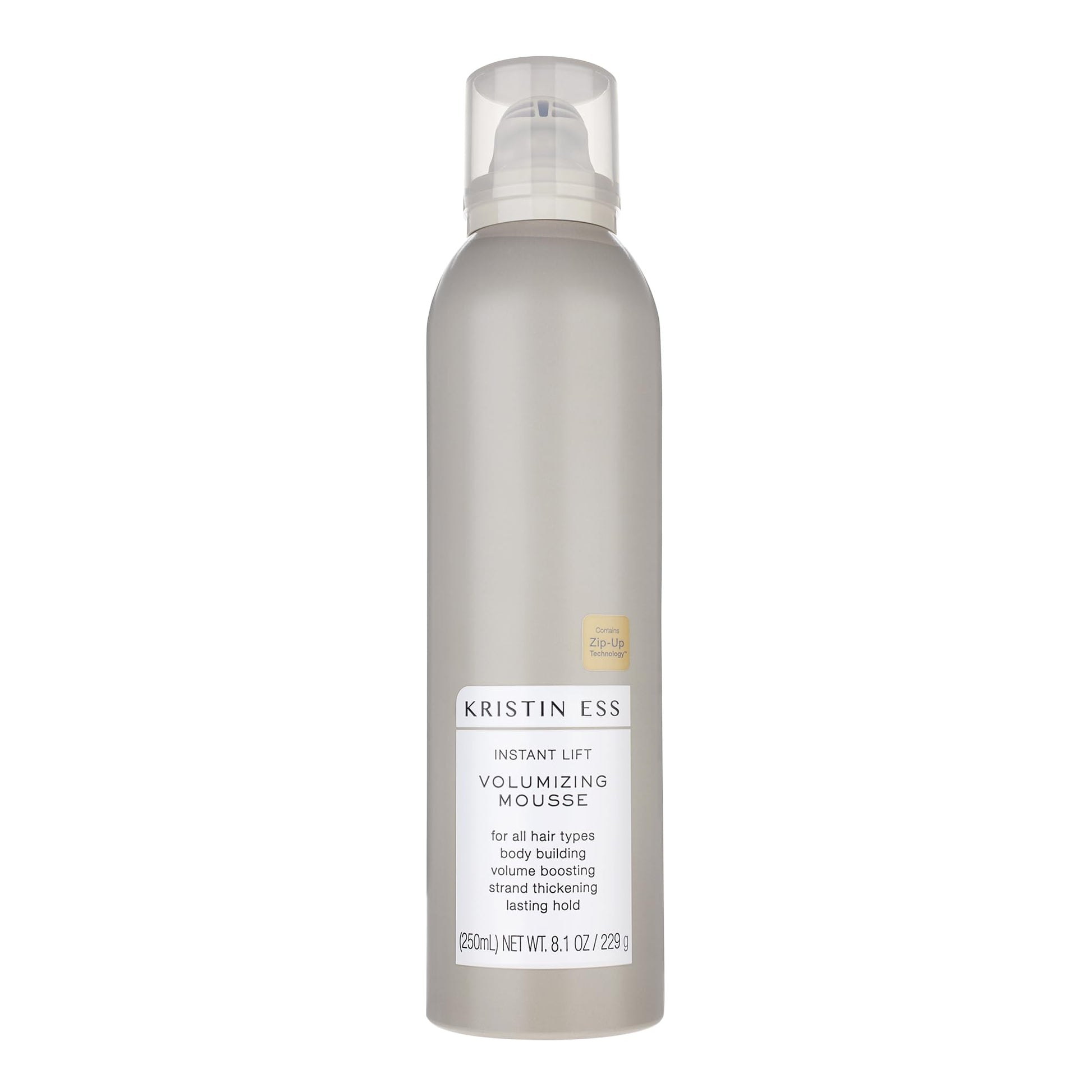 Kristin Ess Hair Instant Lift Volumizing Mousse with Castor Oil - Boosts Volume + Thickens, Body Building, Lasting Hold, Non Sticky, For Curly, Wavy + Straight Hair, 8.1 Oz