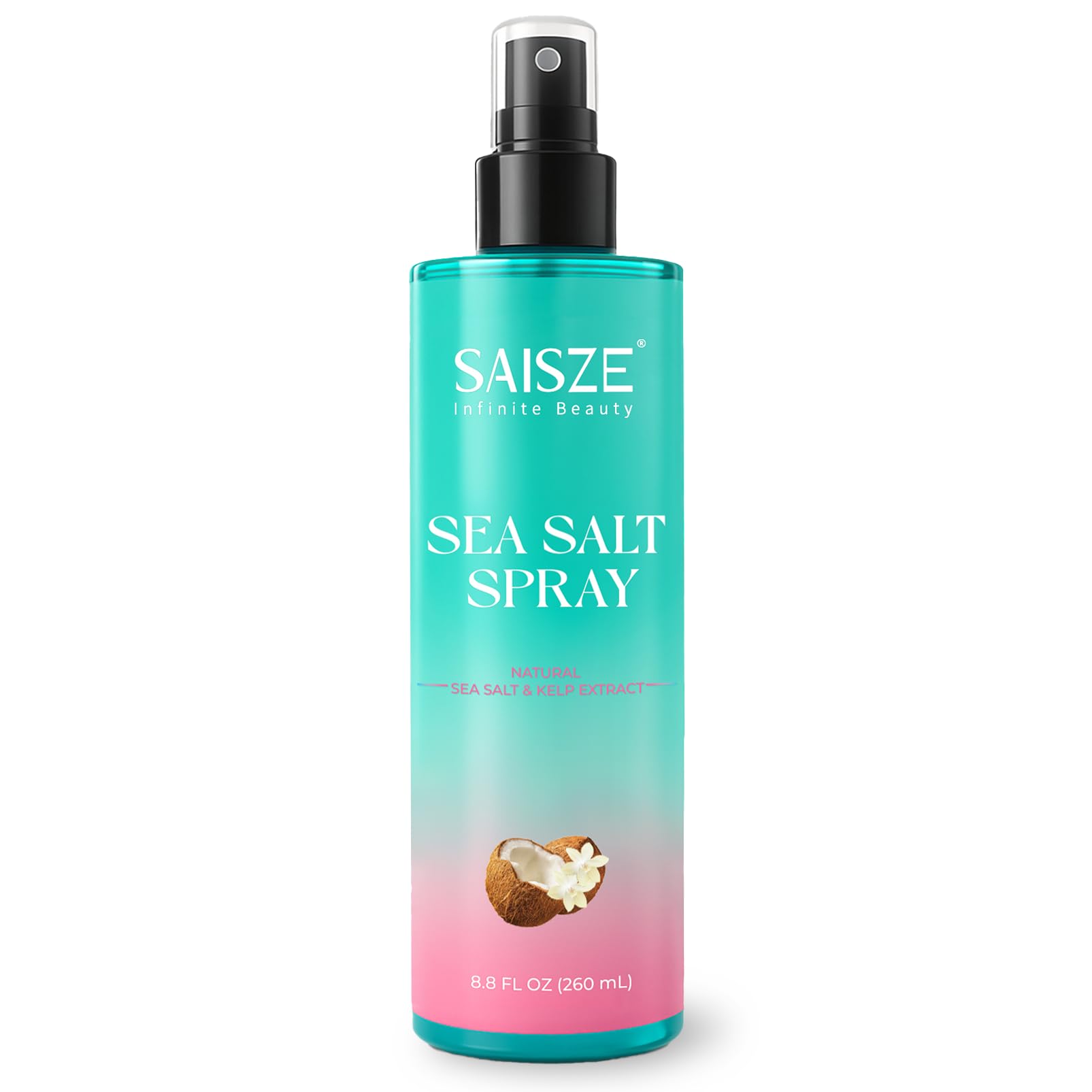 Sea Salt Spray for Women and Men, Travel Essentials, Beach Vacation Essentials, Coconut Volumizing Salt Water Spray, Effortlessly Achieve Beach, Wavy and Curly Hair, 8.8 oz