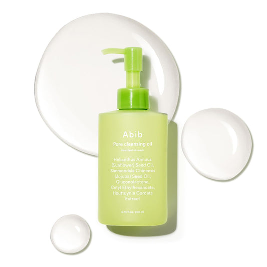 ABIB Pore Cleansing Oil Heartleaf 6.76 fl oz / 200ml I Gentle for Sensitive Skin, Mild Cleanser, Blackheads, Pore Care, Double Korean Skincare