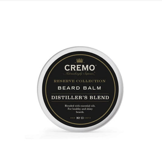 Cremo Styling Beard Balm, Distiller's Blend (Reserve Collection), Nourishes, Shapes And Moisturizes All Lengths Of Facial Hair, 2 Ounce