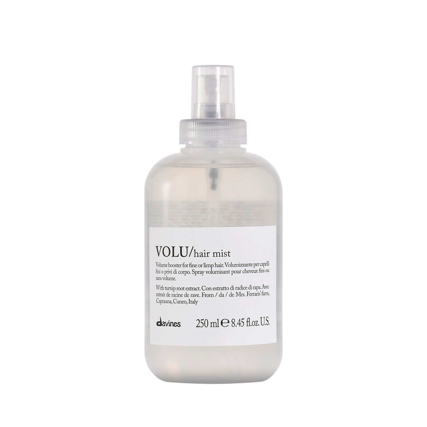 DAVINES VOLU Hair Mist, Leave-On Primer To Add Volume To Limp Hair, Add Weightless Softness and Shine, 8.45 Fl Oz