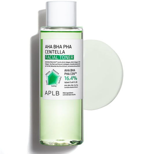 APLB AHA BHA PHA Centella Facial Toner | AHA BHA PHA CENª 16.4% 5.41 FL.OZ/Korean Skincare, Exfoliant, Replenishing Moisture, Revitalize for Gentle and Improve Skin Texture